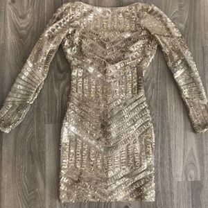 Women's Lola Long Sleeve Sequin Body-Con Dress XS